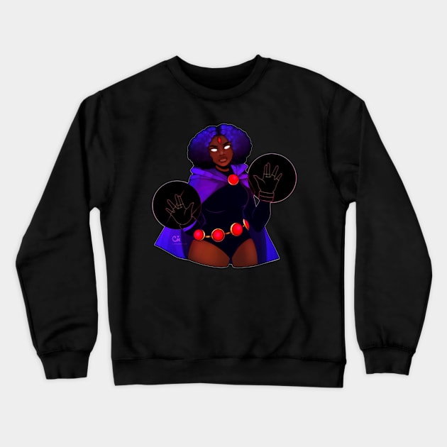 Raven Crewneck Sweatshirt by CarmahnArt